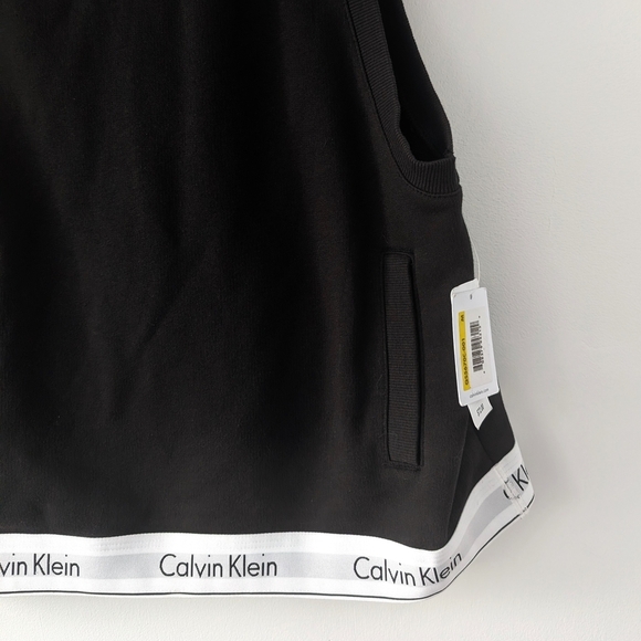 NWT Calvin Klein Women's Black Sleeveless Hoodie In Size M - Picture 4 of 10